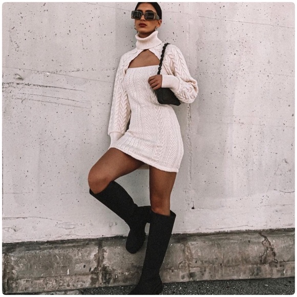 NWT Zara 3 Piece Cable-Knit Arm Warmer, Tank & D… - Picture 9 of 16